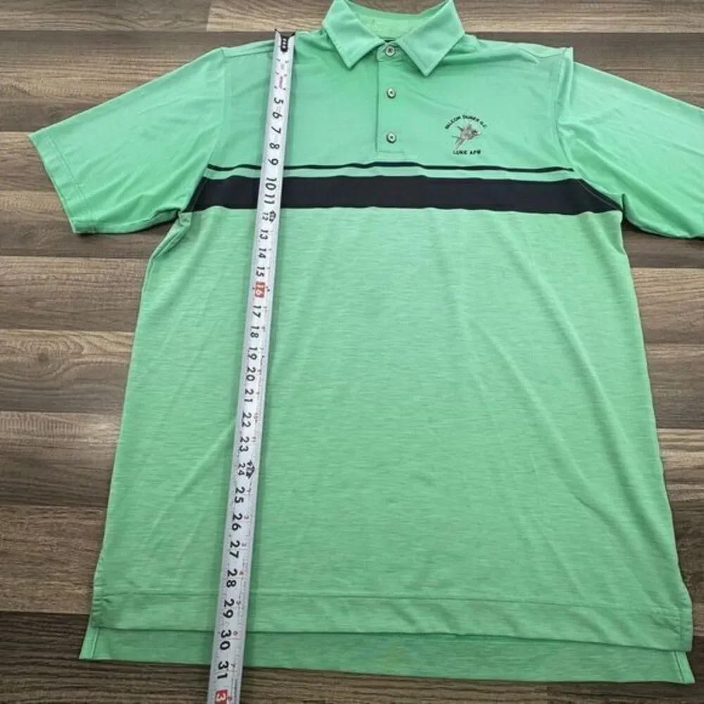 Footjoy FJ Polo Mens Large Falcon Dunes Golf Club Arizona Military Jet Teal Blue - Picture 6 of 8